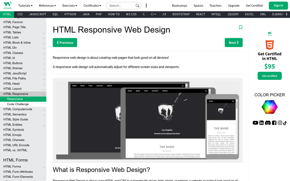 Mobile-friendly website displayed on smartphone screen