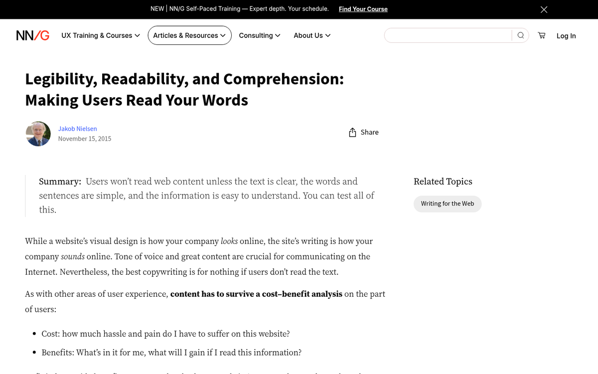 Webpage with dense unformatted text blocks