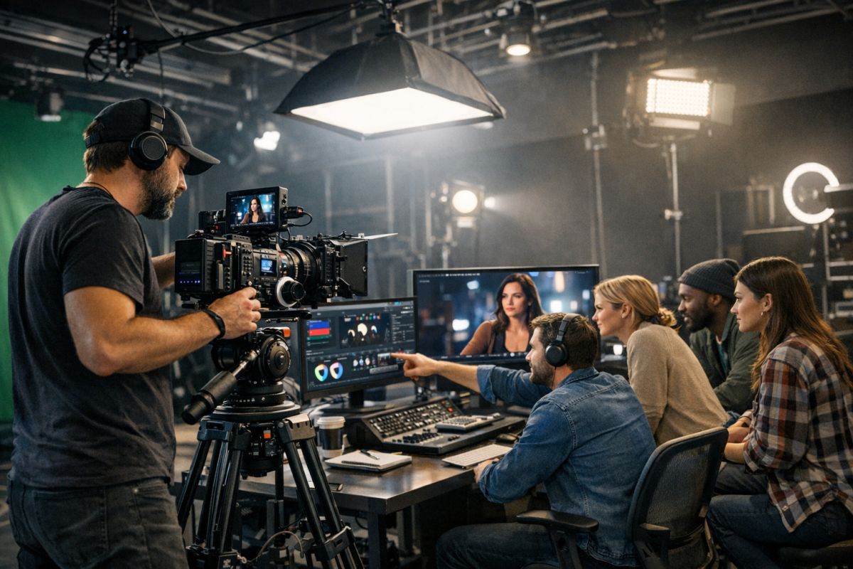 Professional video studio versus home setup comparison