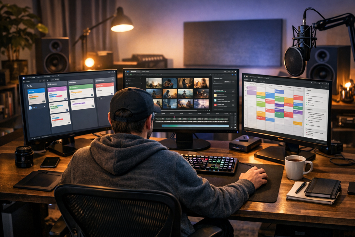 Person searching online for video services