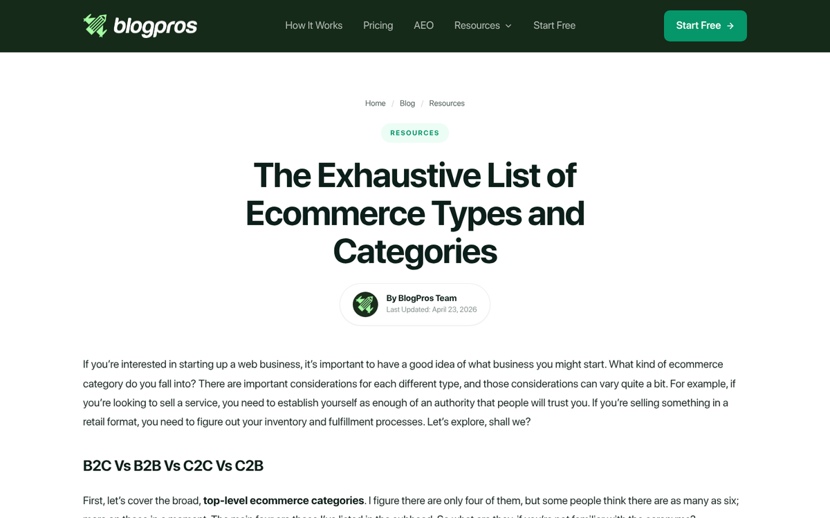 Online store displaying physical product listings