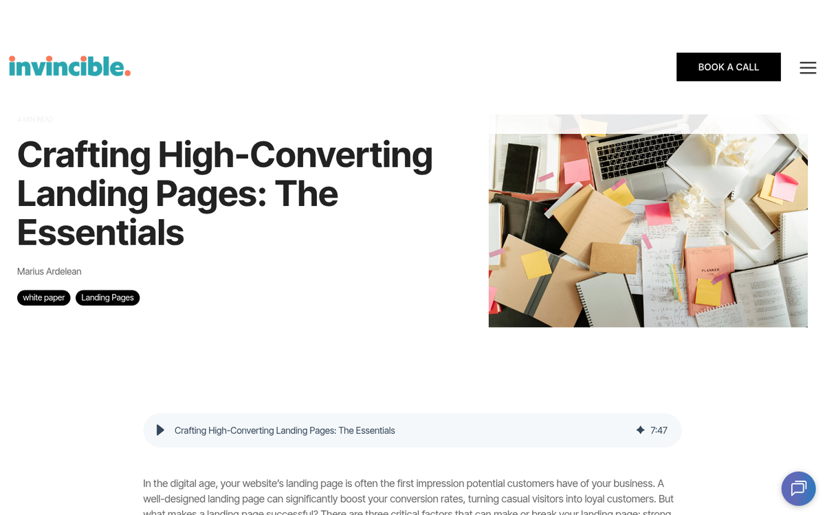 Landing page with multiple competing call-to-actions