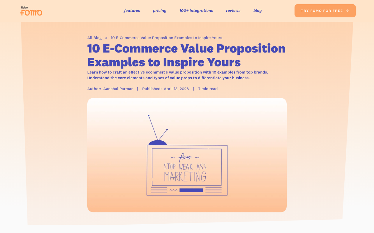Landing page with clear value proposition text