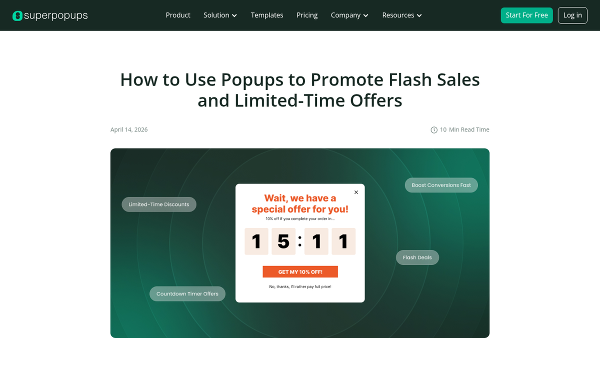 Compelling advertisement offer on website screen