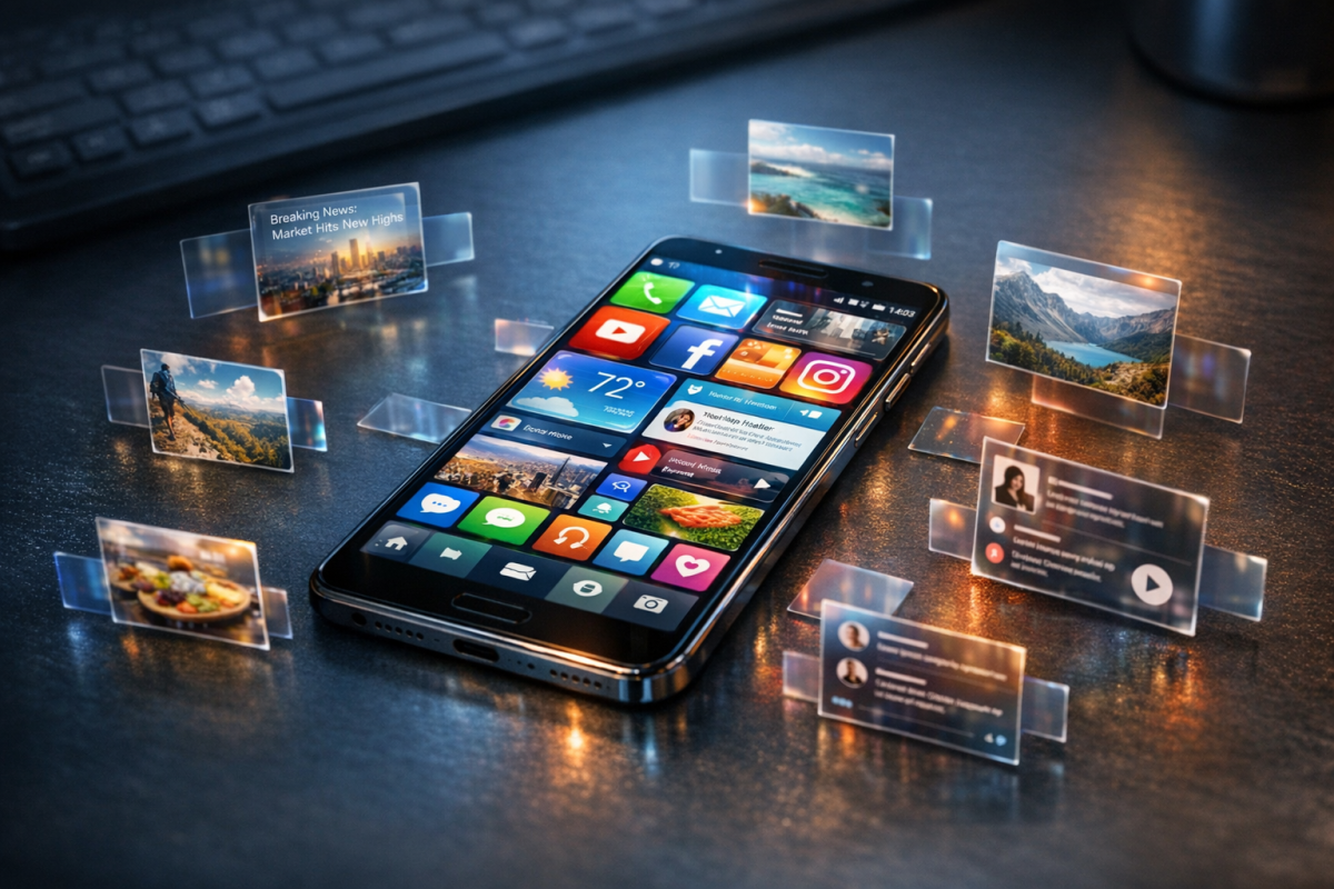 Mix logo on smartphone screen