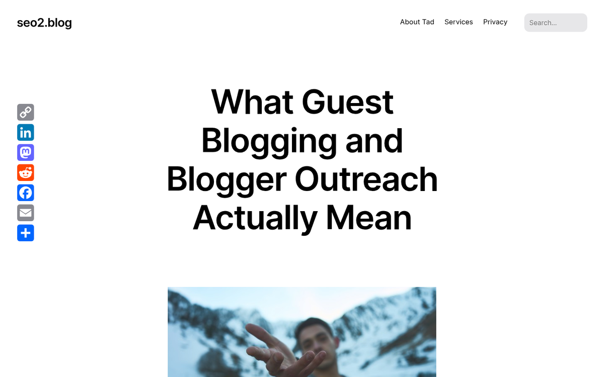 Guest posting on an industry website