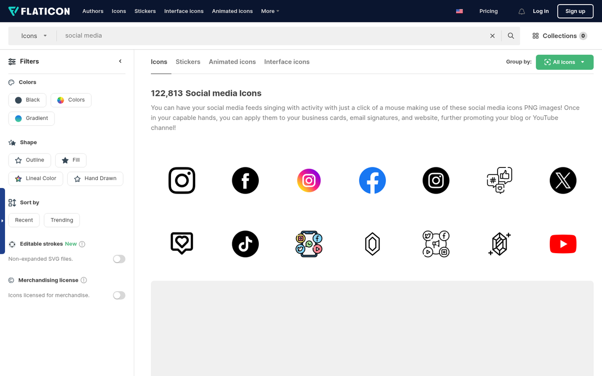 Social media platforms displayed on screen