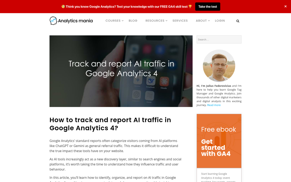 AI-driven website traffic analytics dashboard