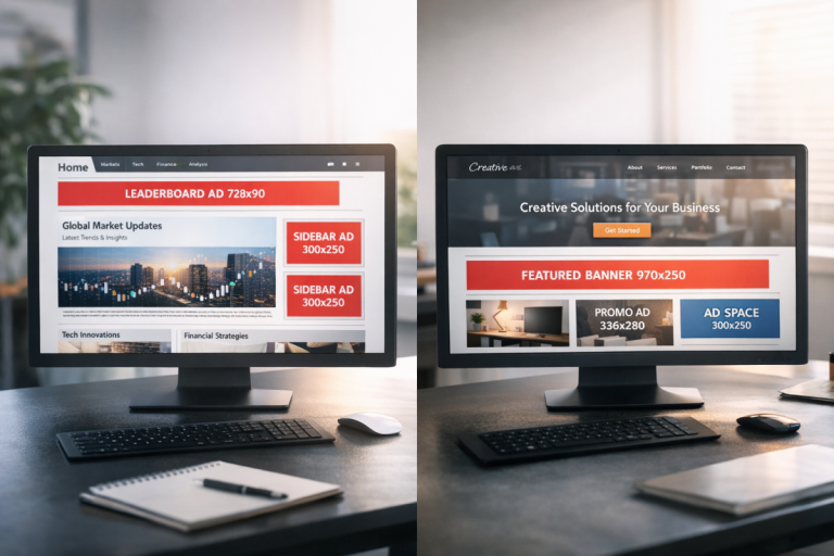 Multiple ad networks displayed on screen