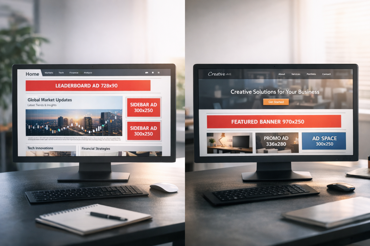 Multiple ad networks displayed on screen