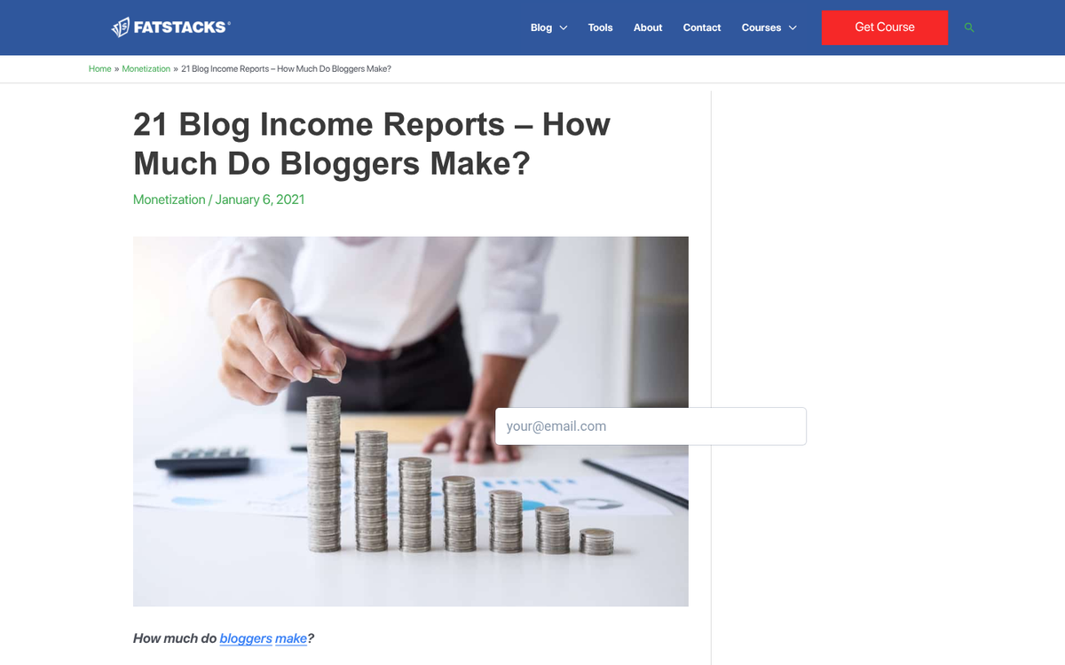 Blogger reaching consistent monthly income milestone