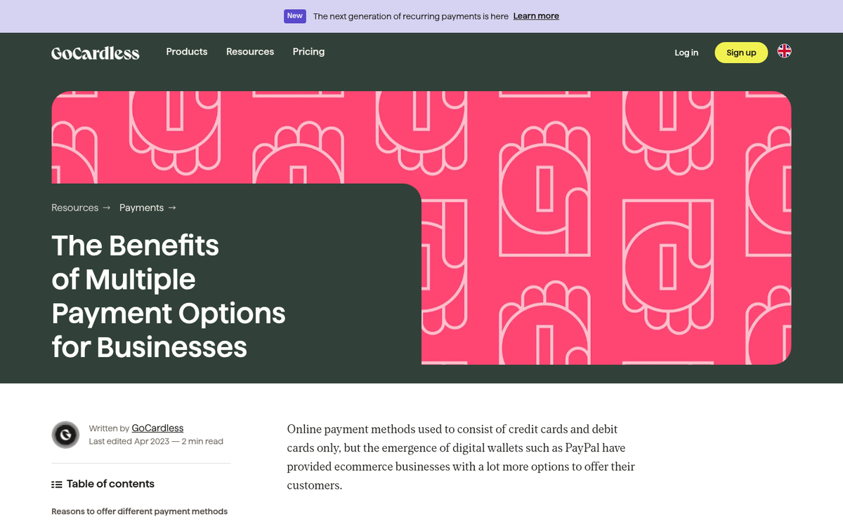 Diverse payment methods icons on screen