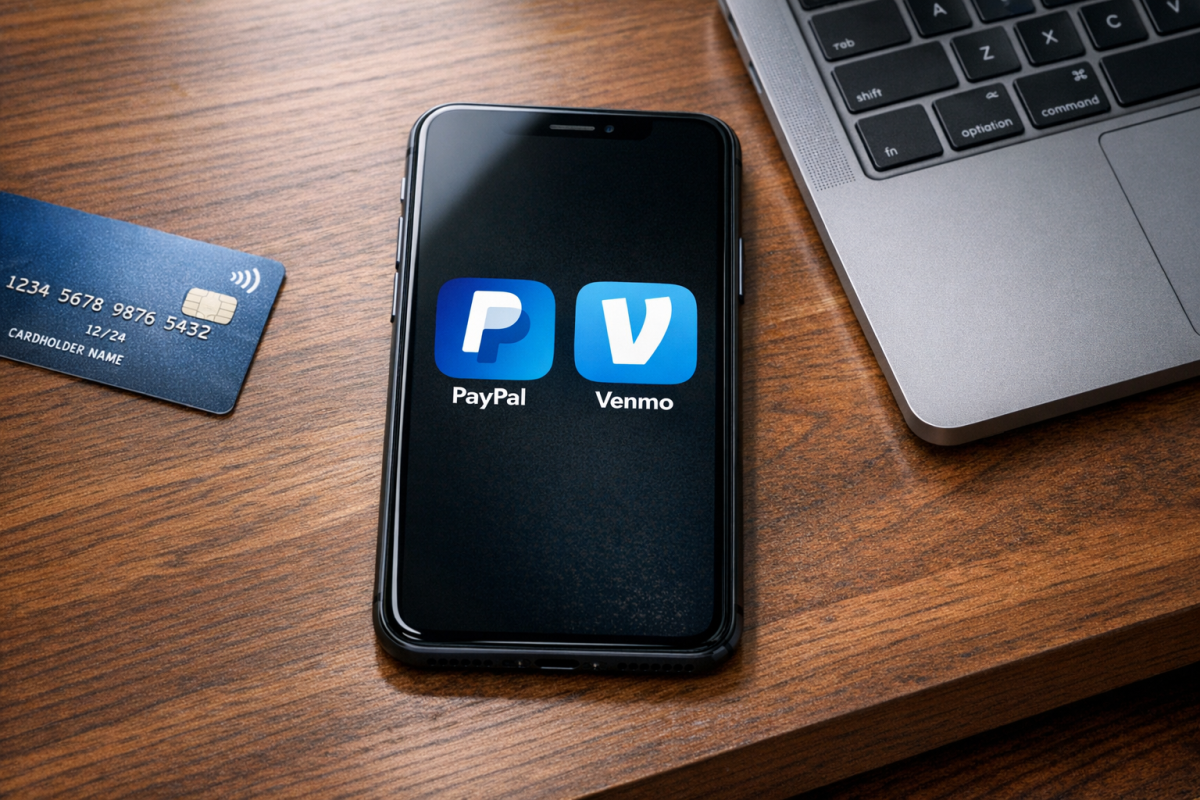 PayPal and Venmo payment logos displayed