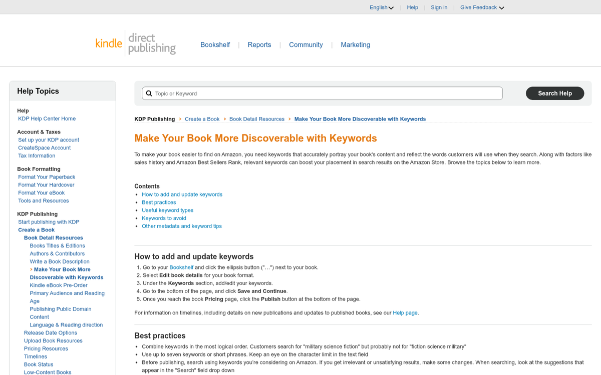 Organized ebook categories and tags displayed