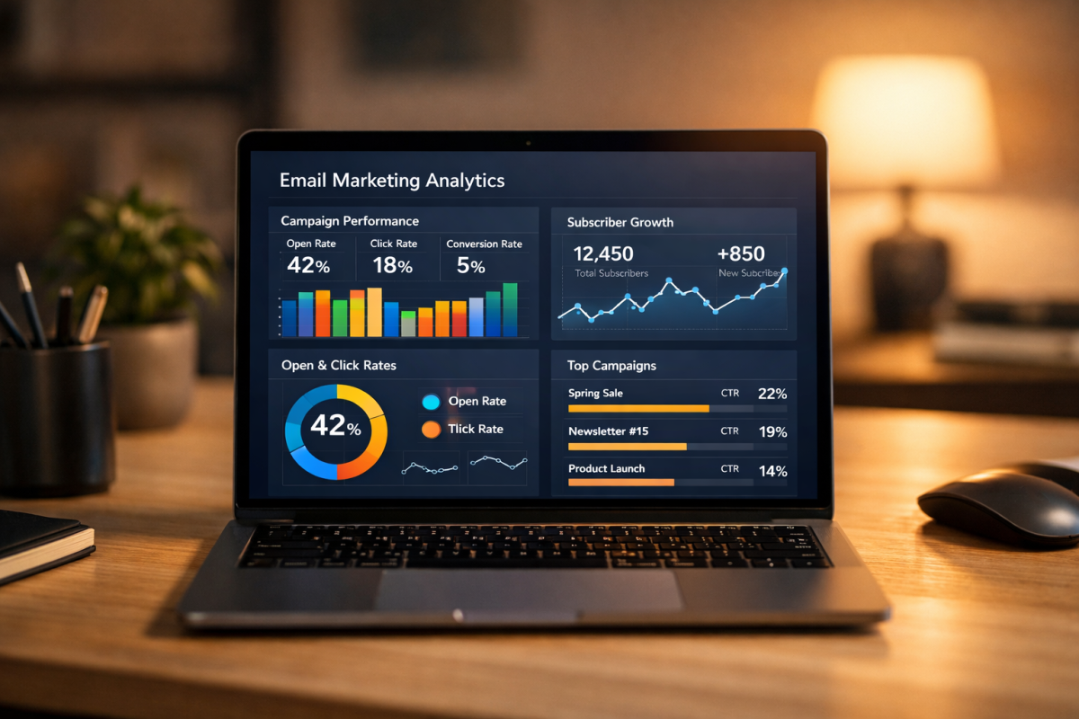 Klaviyo email marketing dashboard interface