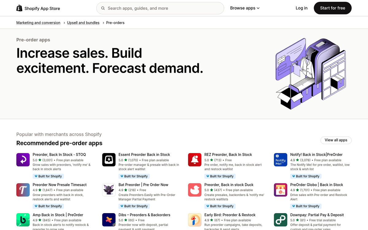 Pre-Order Manager Shopify app interface screenshot