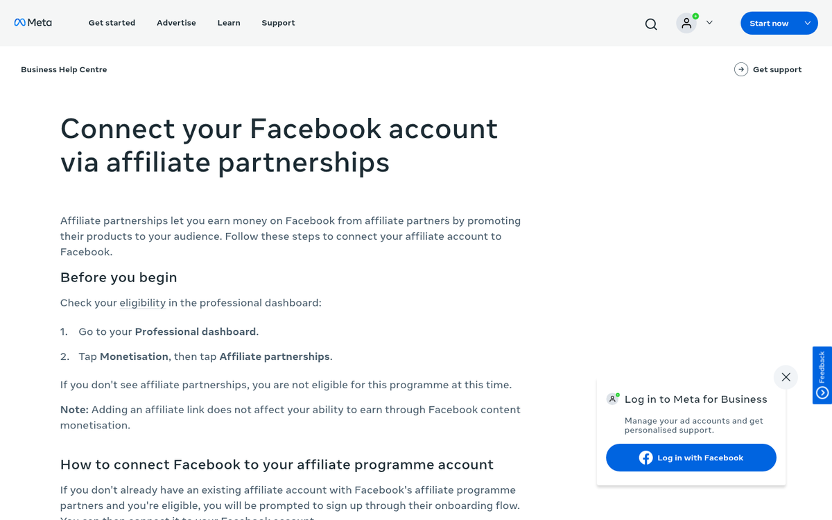 Facebook page on a desktop screen