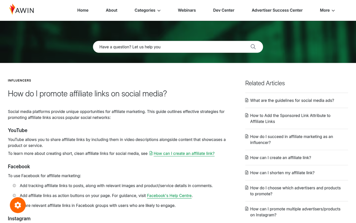 Facebook profile page with shared affiliate link