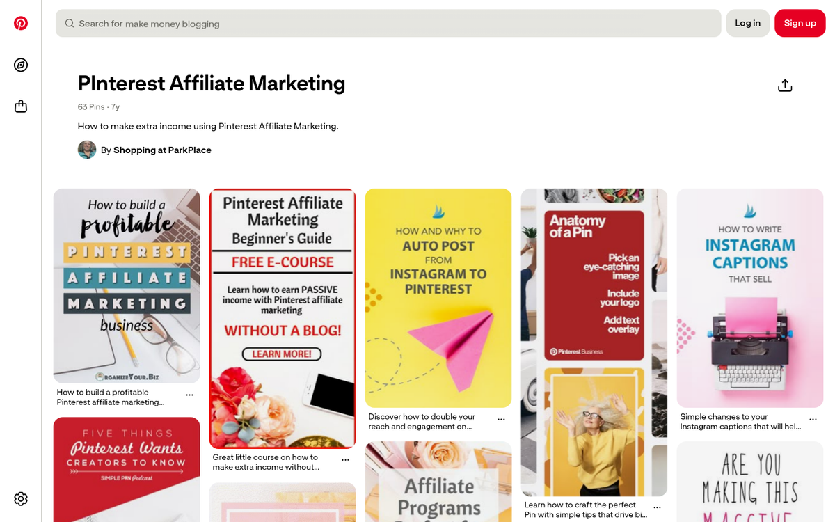Pinterest pin with affiliate product image