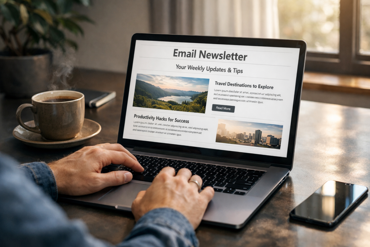 Sponsored newsletter email with affiliate link mention