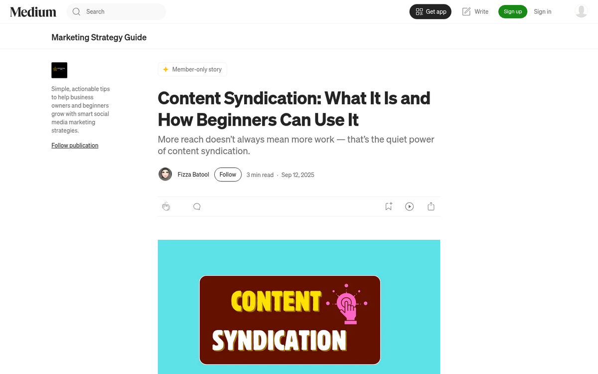 Article syndication platform content distribution network