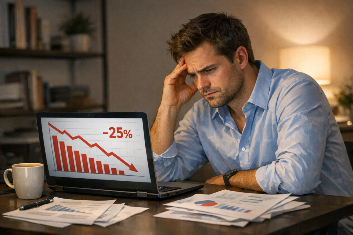 Warning signs on a revenue growth chart