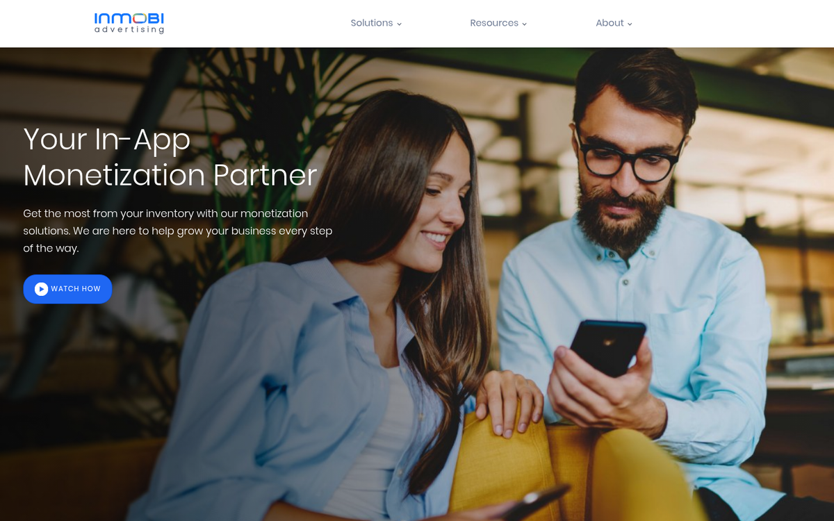 InMobi video ad network homepage screenshot