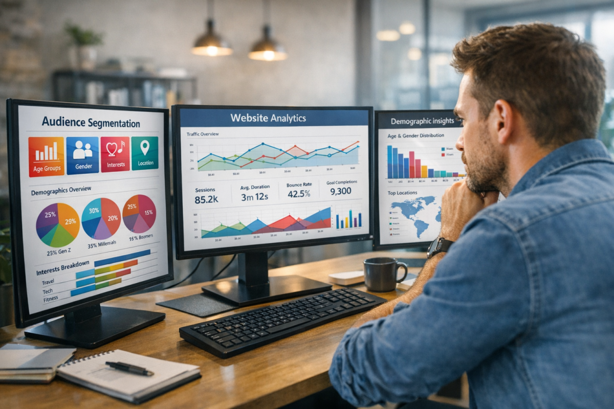 Person reviewing Google Display ad targeting options