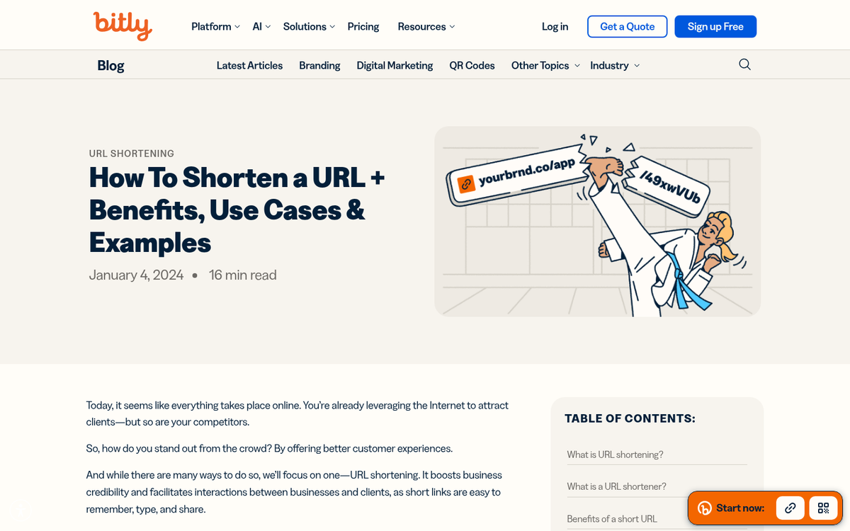 Short URL displayed fully in browser