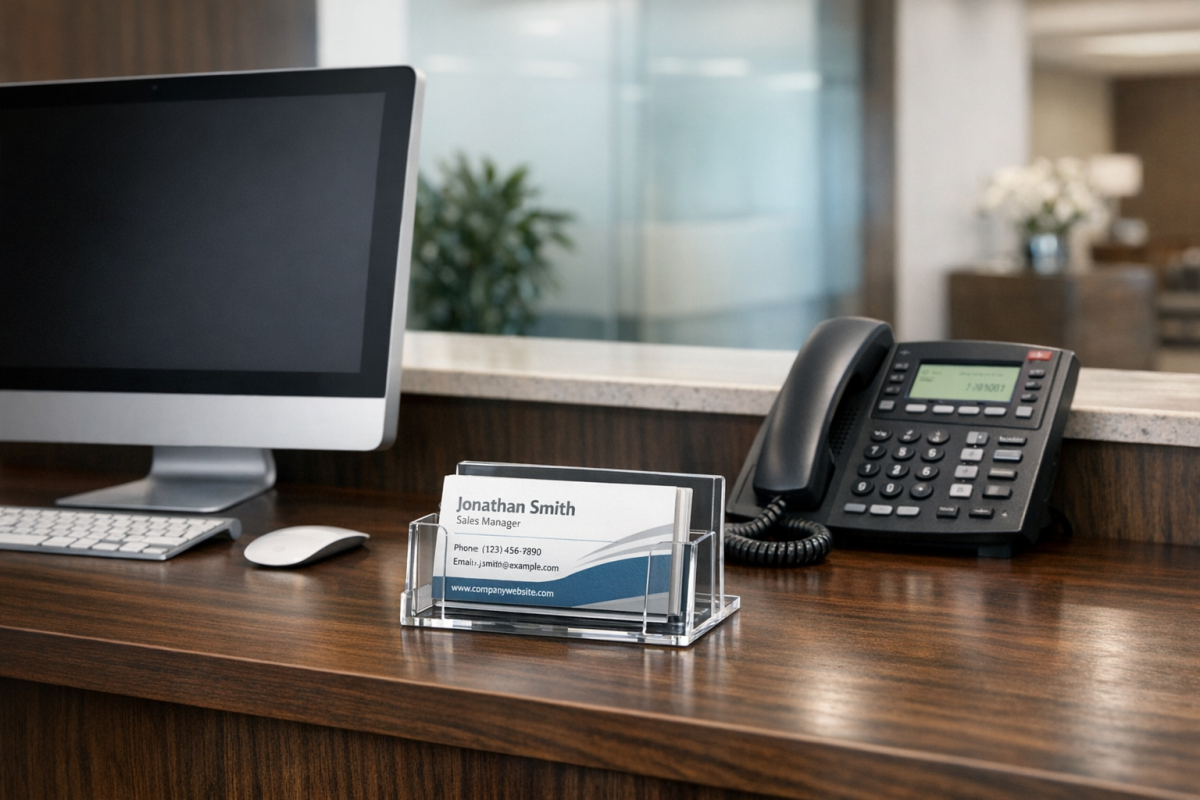 Contact information displayed prominently on website