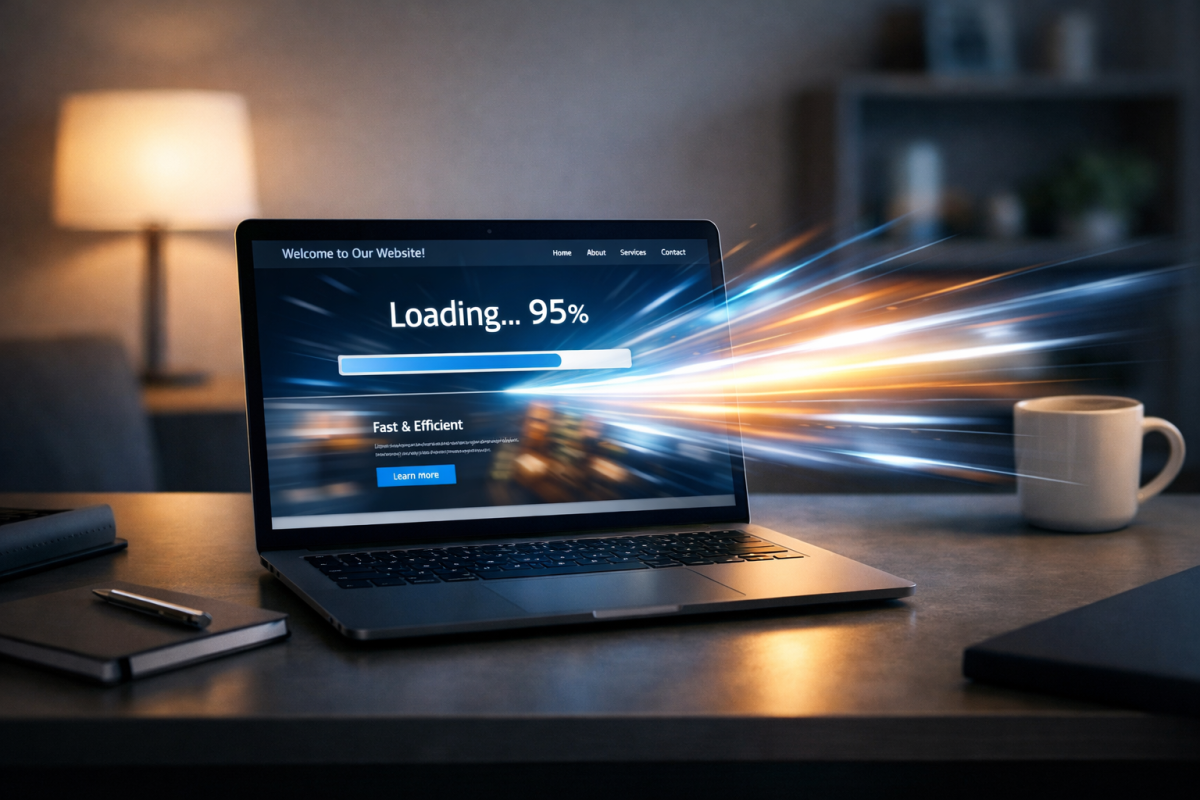 Website loading speed optimization illustration