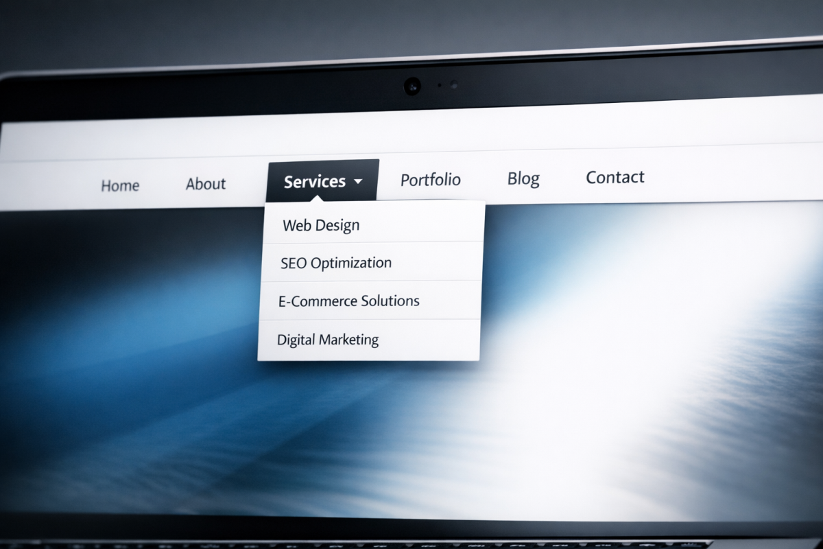 Website with clear navigation menu structure