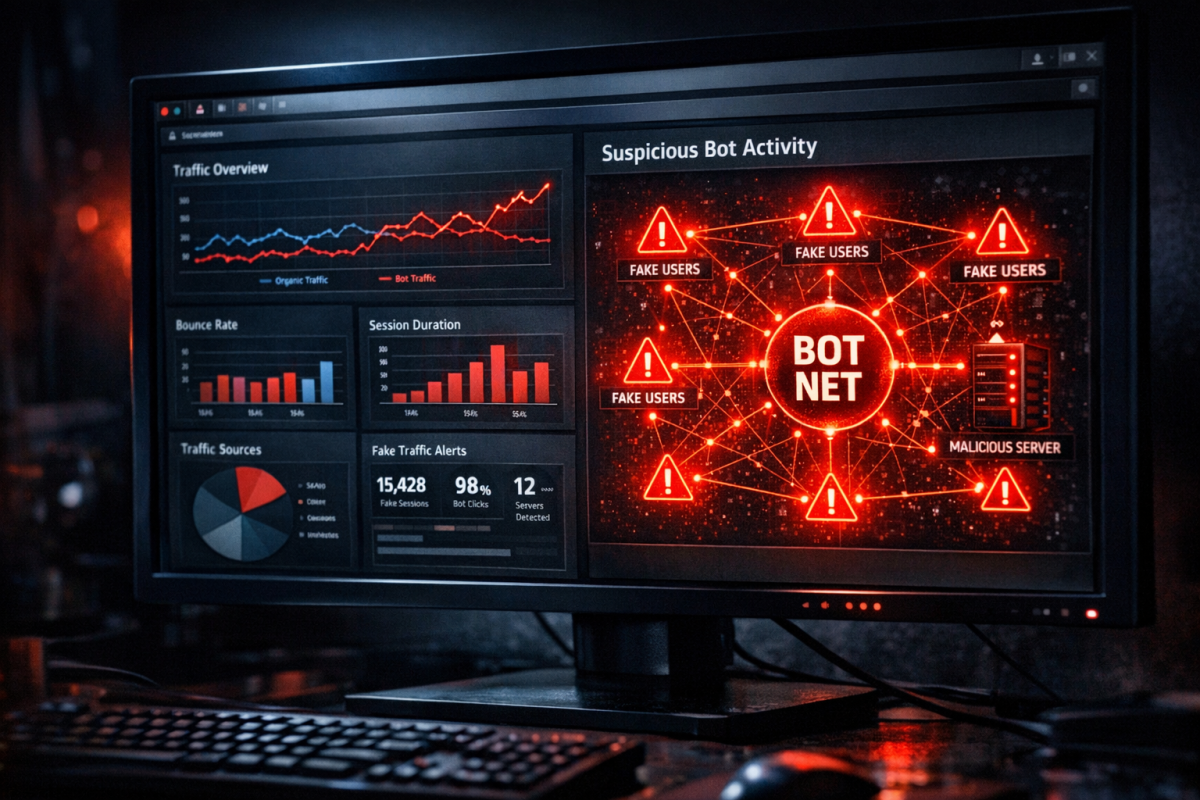 Robot generating fake website traffic