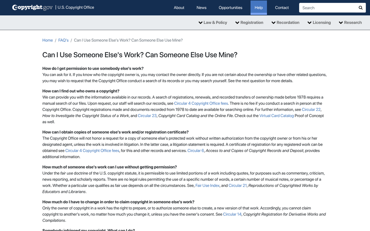 Copyright symbol on digital content screen
