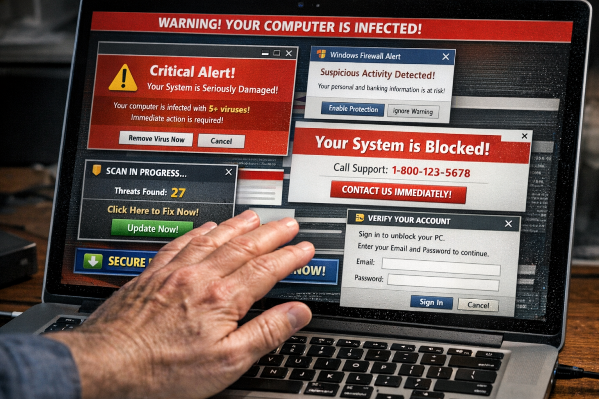 Warning sign for abusive website experiences