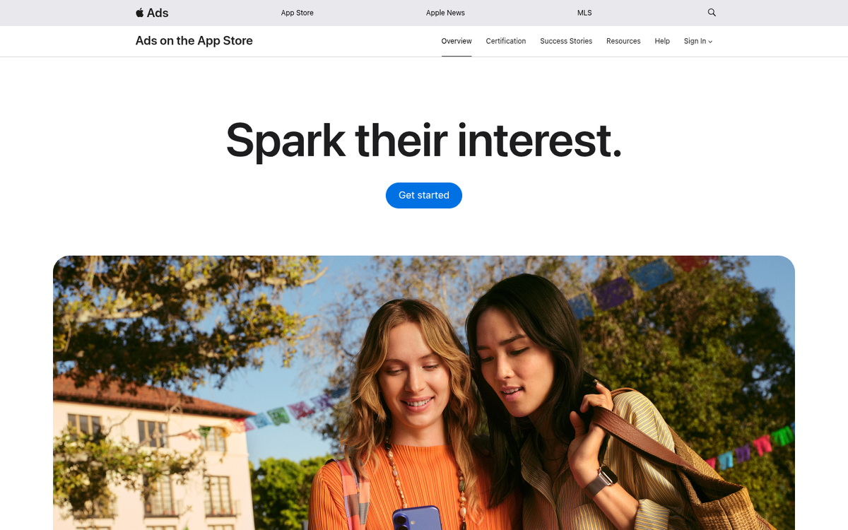 Apple Search Ads dashboard showing campaign results
