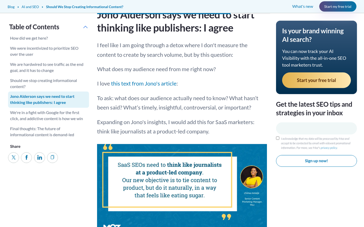 Screenshot of informational keyword search results