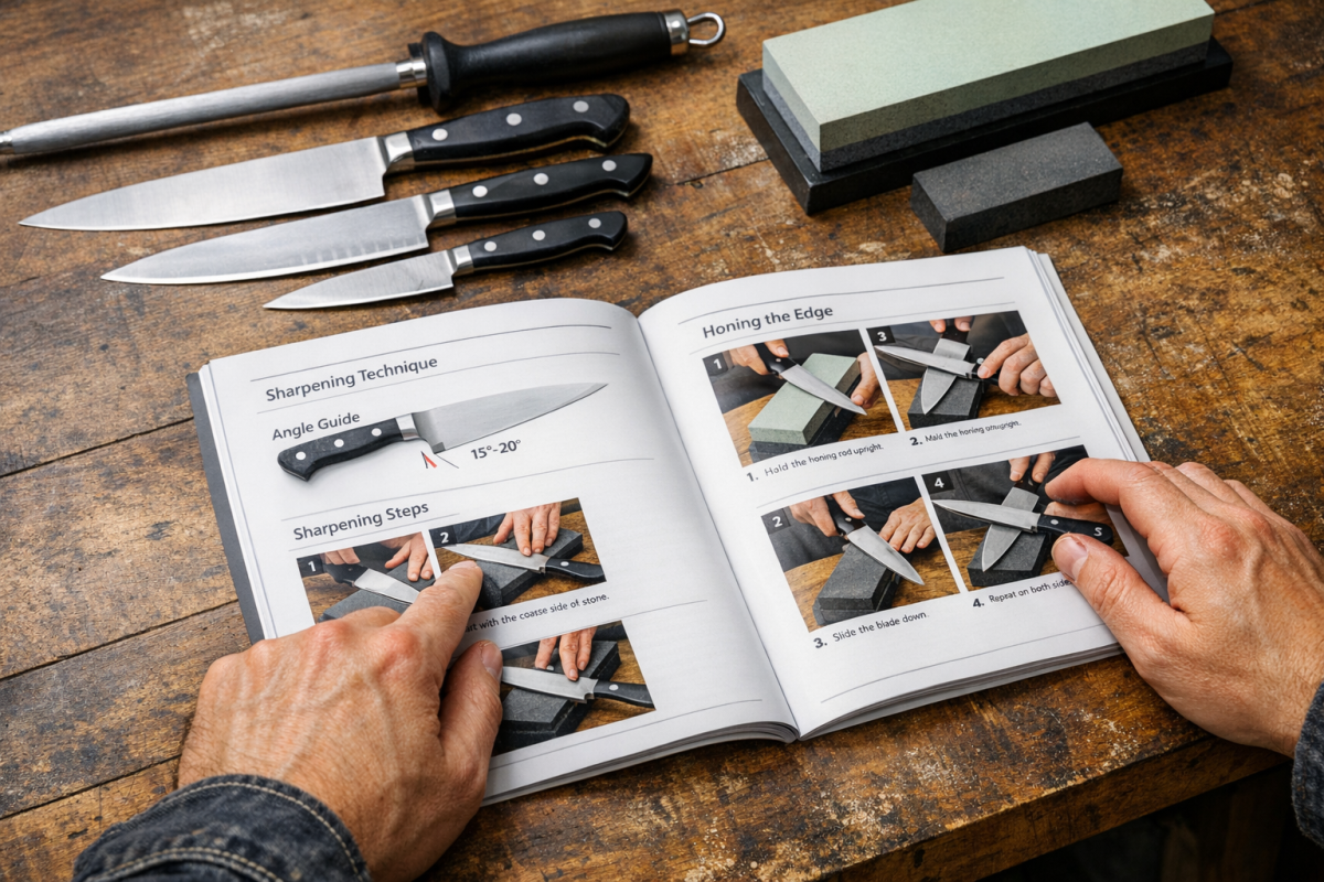 Person following step-by-step tutorial on screen