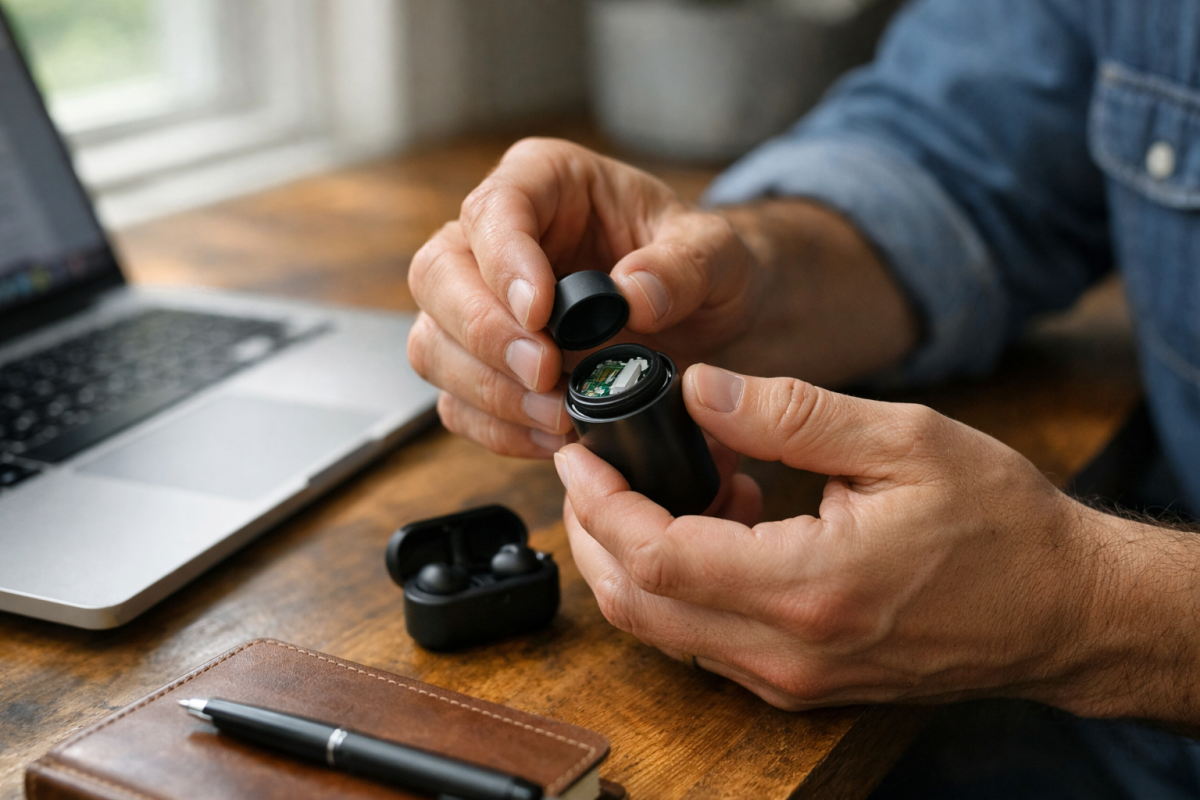 Person writing genuine blog content authentically