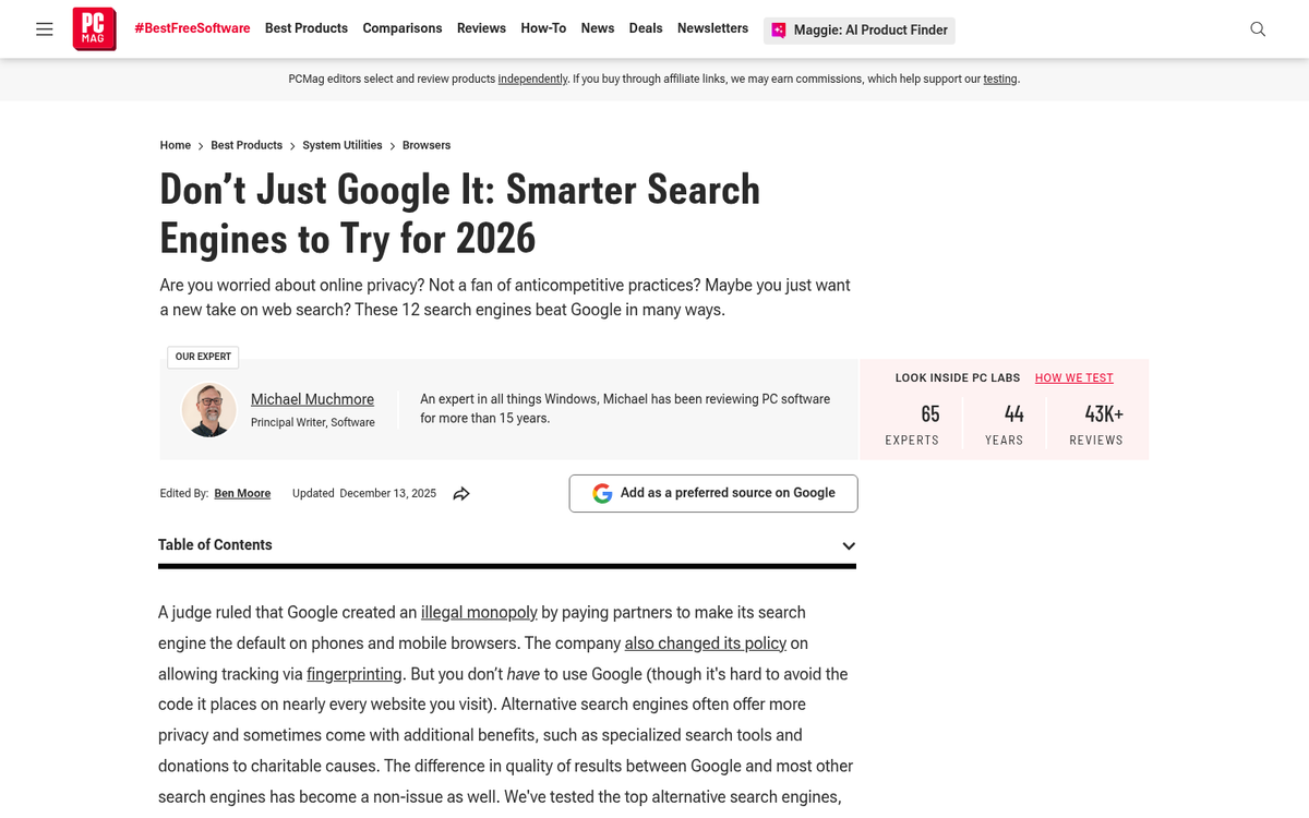Screenshots of alternative digital marketing tools