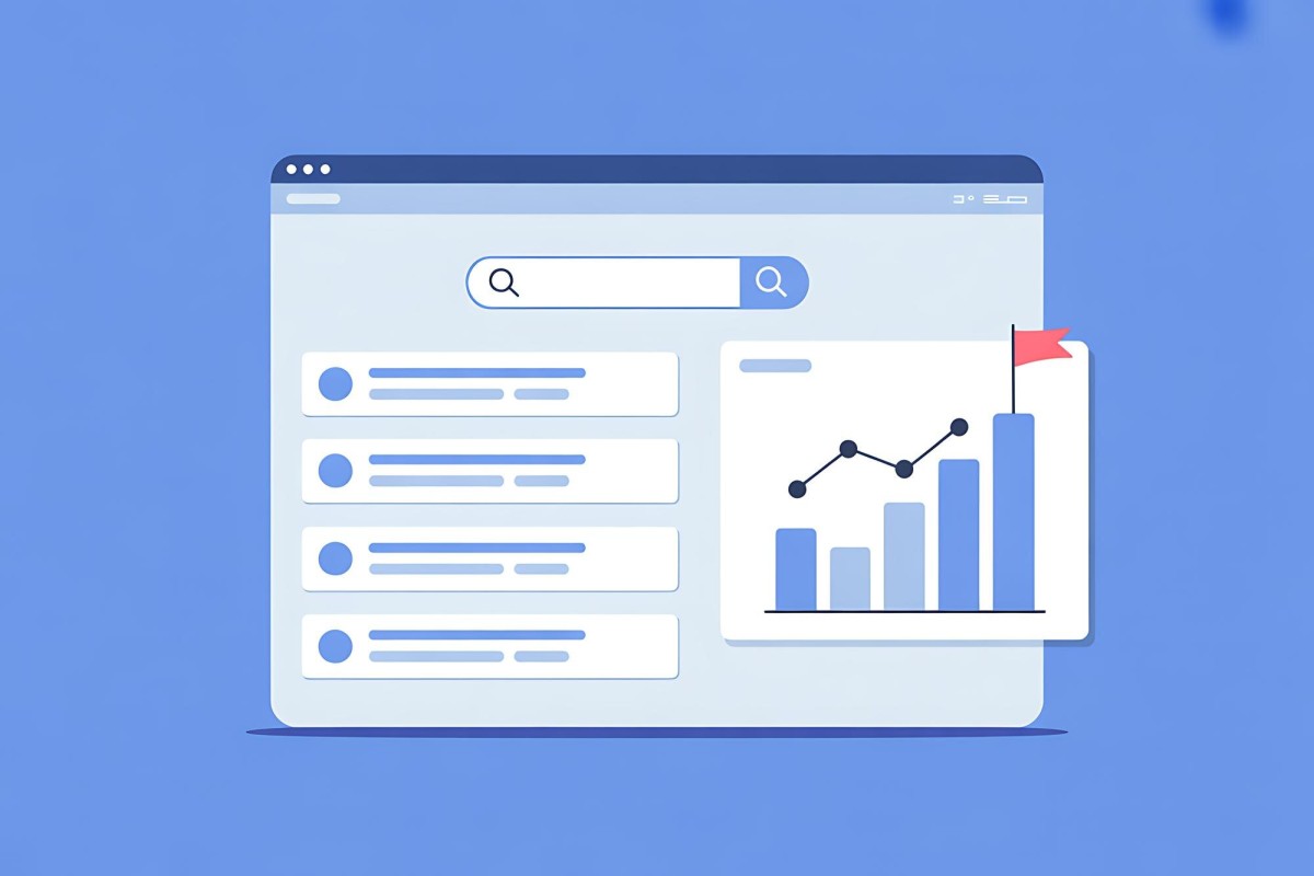 Magnifying glass examining keyword search data