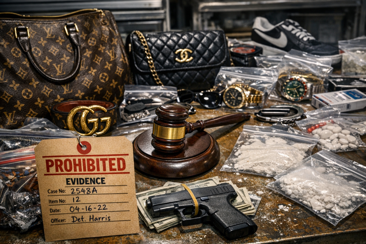 Prohibited content warning sign on screen