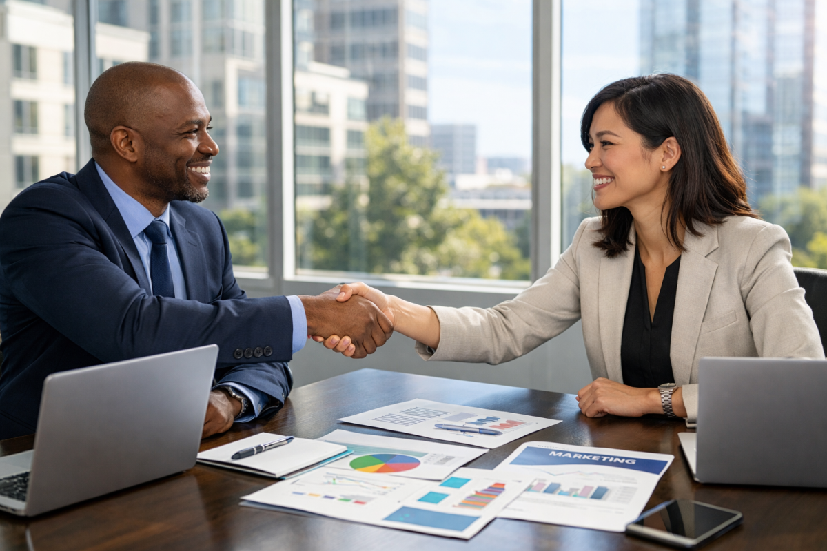 Two brands collaborating on shared advertising