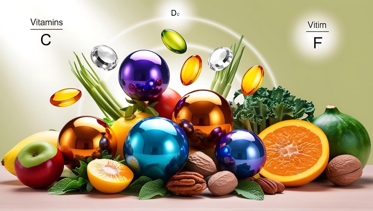 Healthy food and supplement advertising display