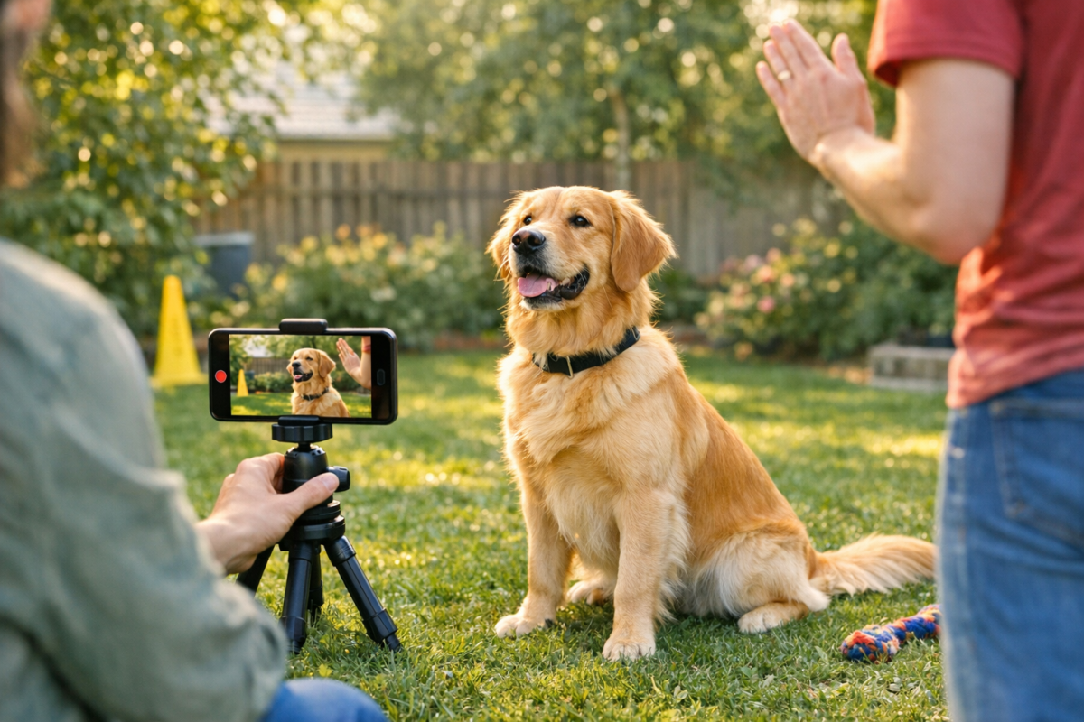 Person recording affiliate marketing video tutorial