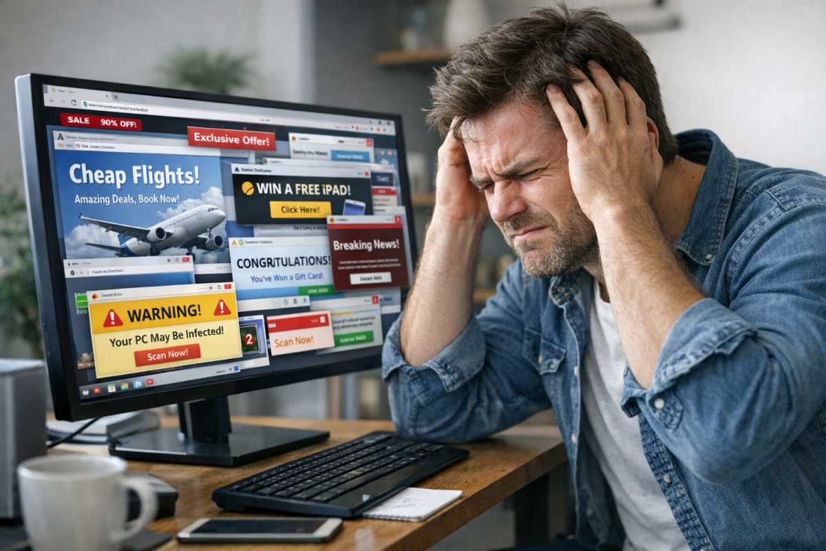 Browser blocking a pop-up notification