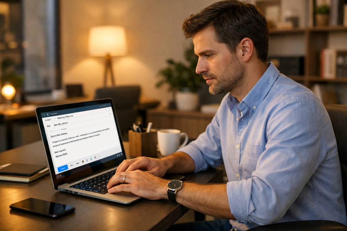 Email appeal draft on computer screen