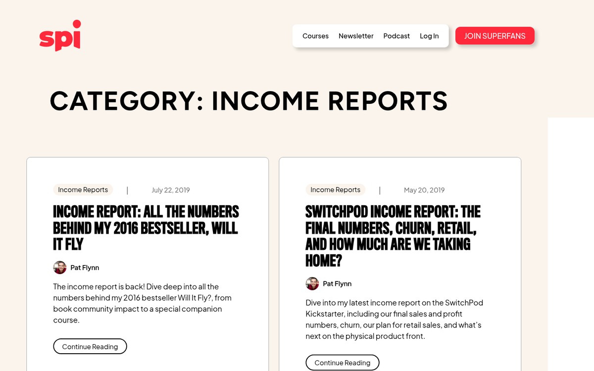 Pat Flynn Smart Passive Income website screenshot