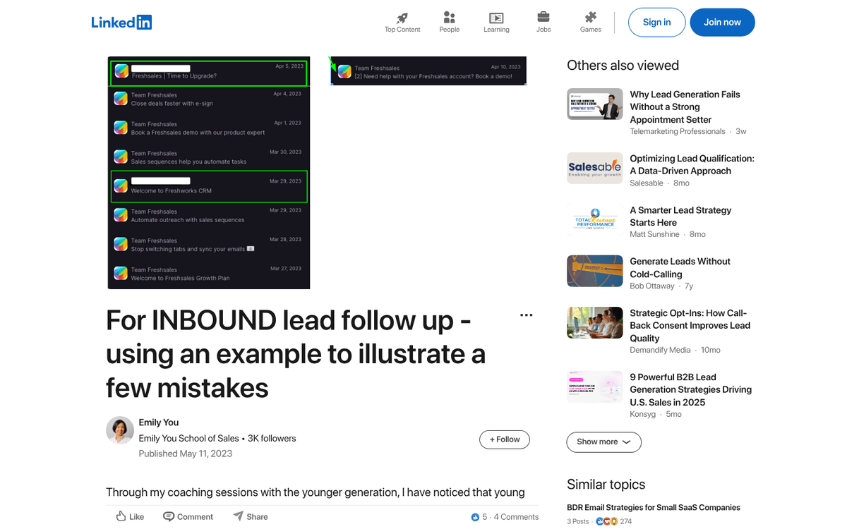 Email follow-up sequence dashboard on screen