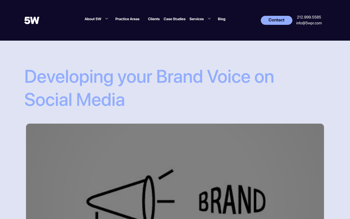 Public relations blog post on screen